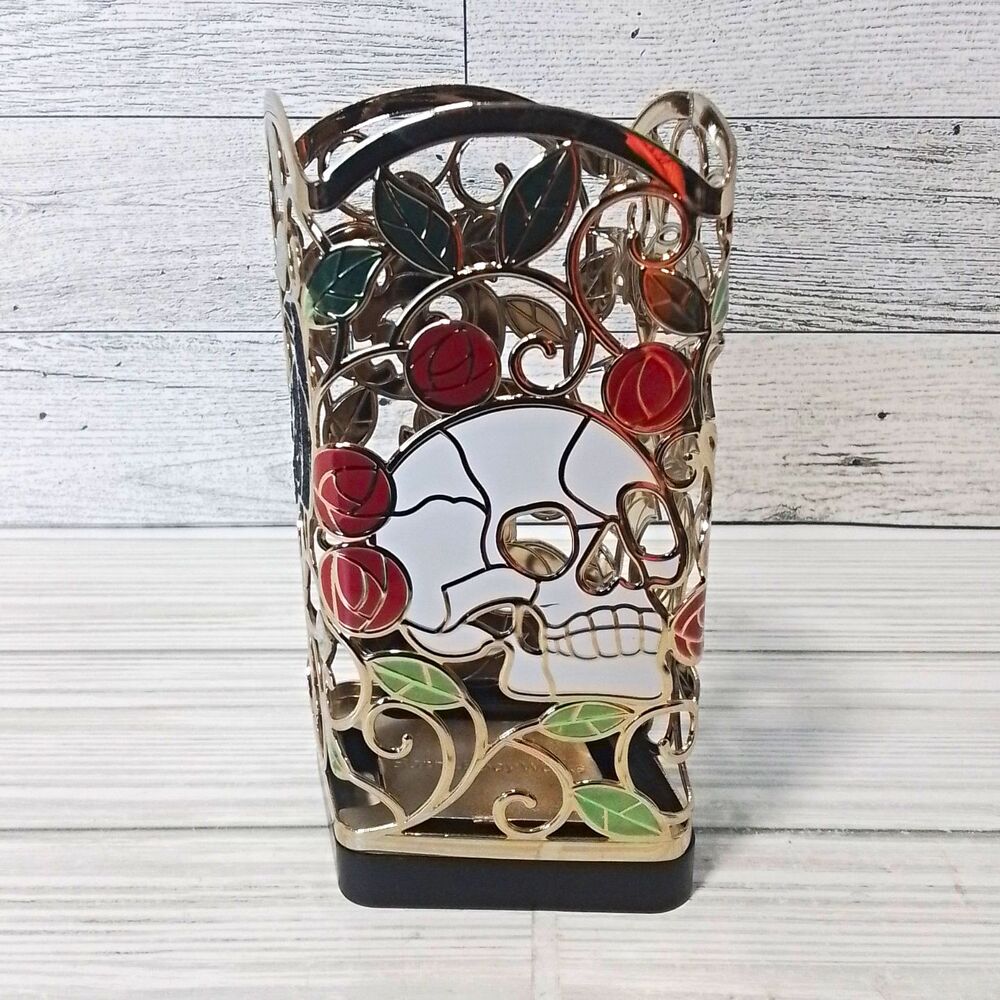 Bath & Body Works Halloween Metal Gothic Soap Holder Lantern Skull Pumpkin Bat